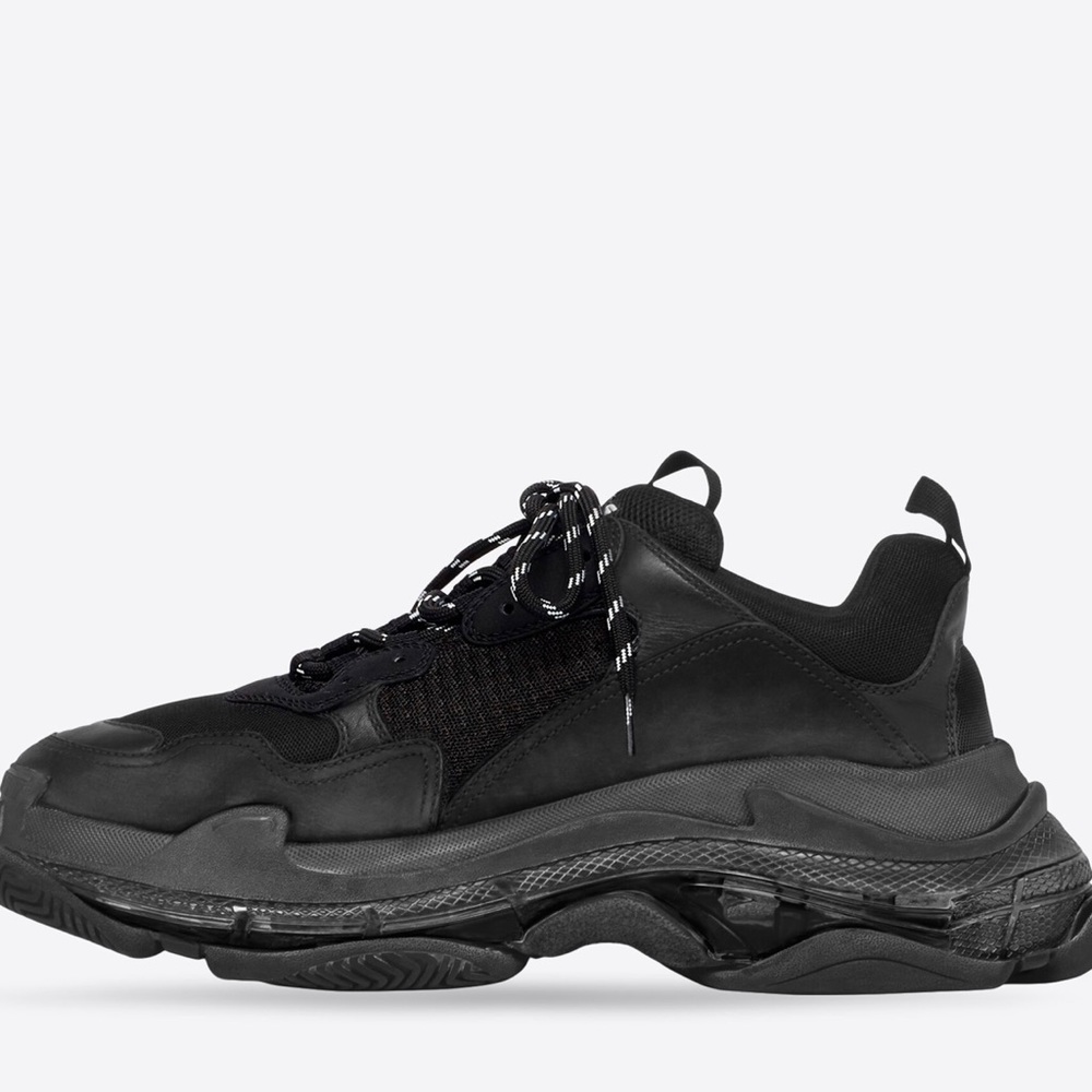 BALENCIAGA Triple S Clear Sole All Black, size 37